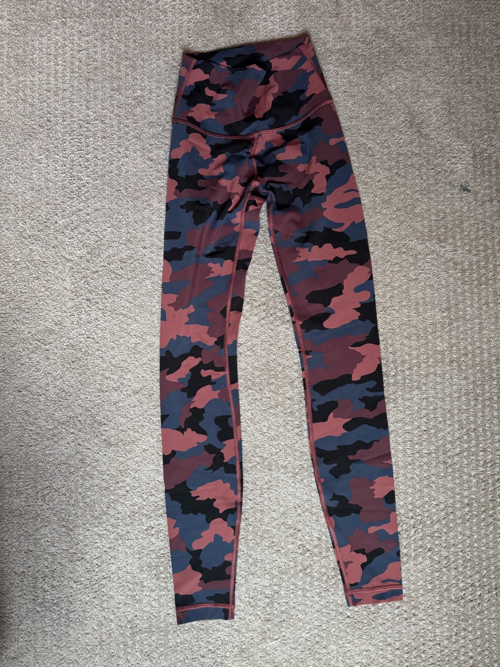 Women’s Lululemon Blue, Black, and Burgundy Leggings